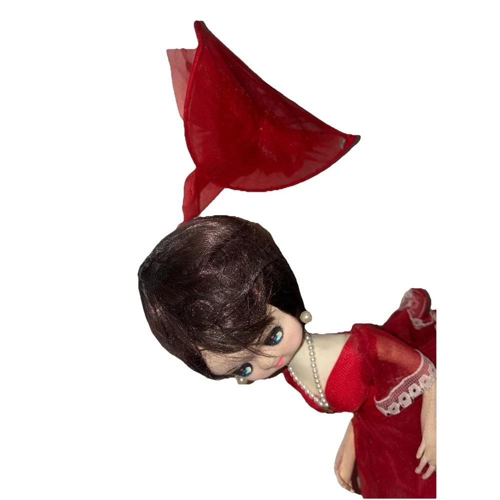 Vintage‎ Big Eye Doll 1970's Southern Belle Red 11